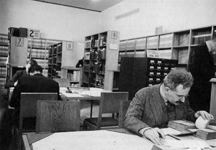 Benjamin working in the Bibliothèque National, 1939