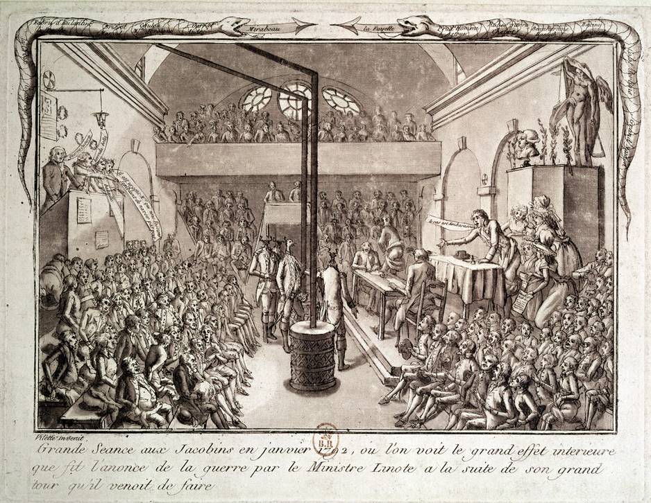 Meeting of the Jacobin club in January 1792.