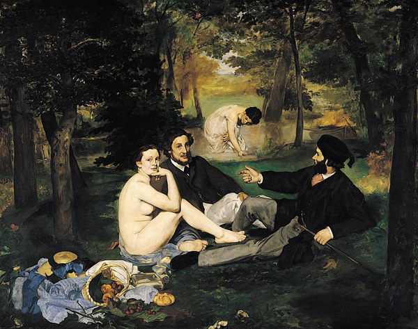 Edouard Manet's Le déjeuner sur l'herbe (The Luncheon on the Grass), 1863.