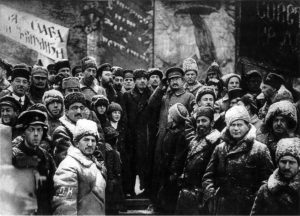 Lenin and Trotsky with other Bolsheviks in Red Square on the 2nd Anniversary of the October Revolution