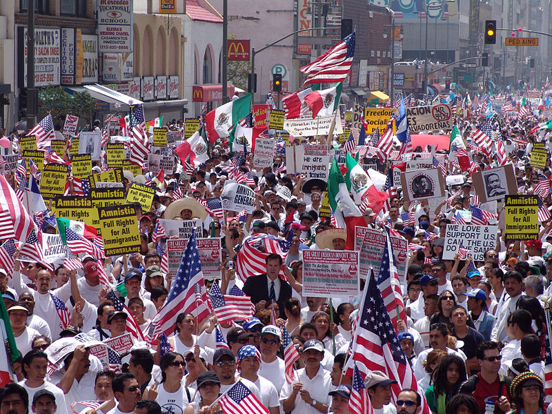 May Day march demanding amnesty for immigrants in Los Angeles, 2006. The 2006 May Day protests, which took place in every major American city, opposed H.R. 4437. That legislation sought to increase penalties for illegally immigrating to the US and to classify undocumented immigrants as felons.